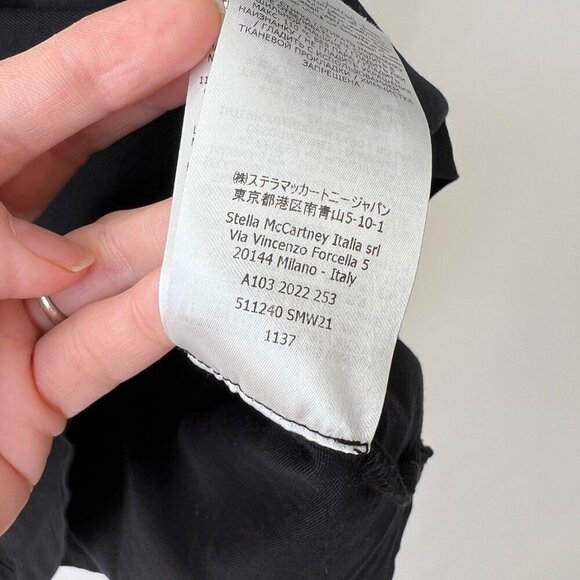 Stella McCartney 2001 Logo print Tshirt, Black, Size 40 J163 - Picture 11 of 11